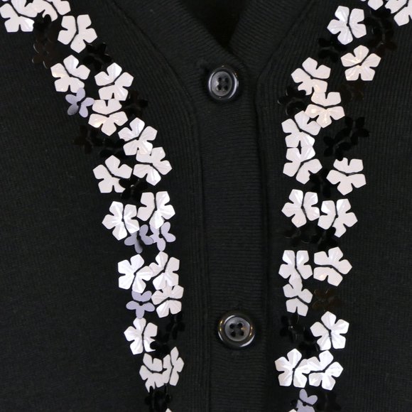 Rafaella Women's Size M Snowflake Accented Long Sleeve Cardigan Sweater - Picture 3 of 4